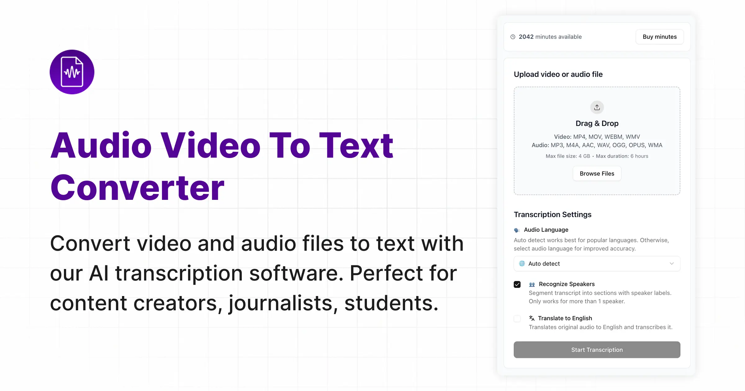 Audio Video To Text